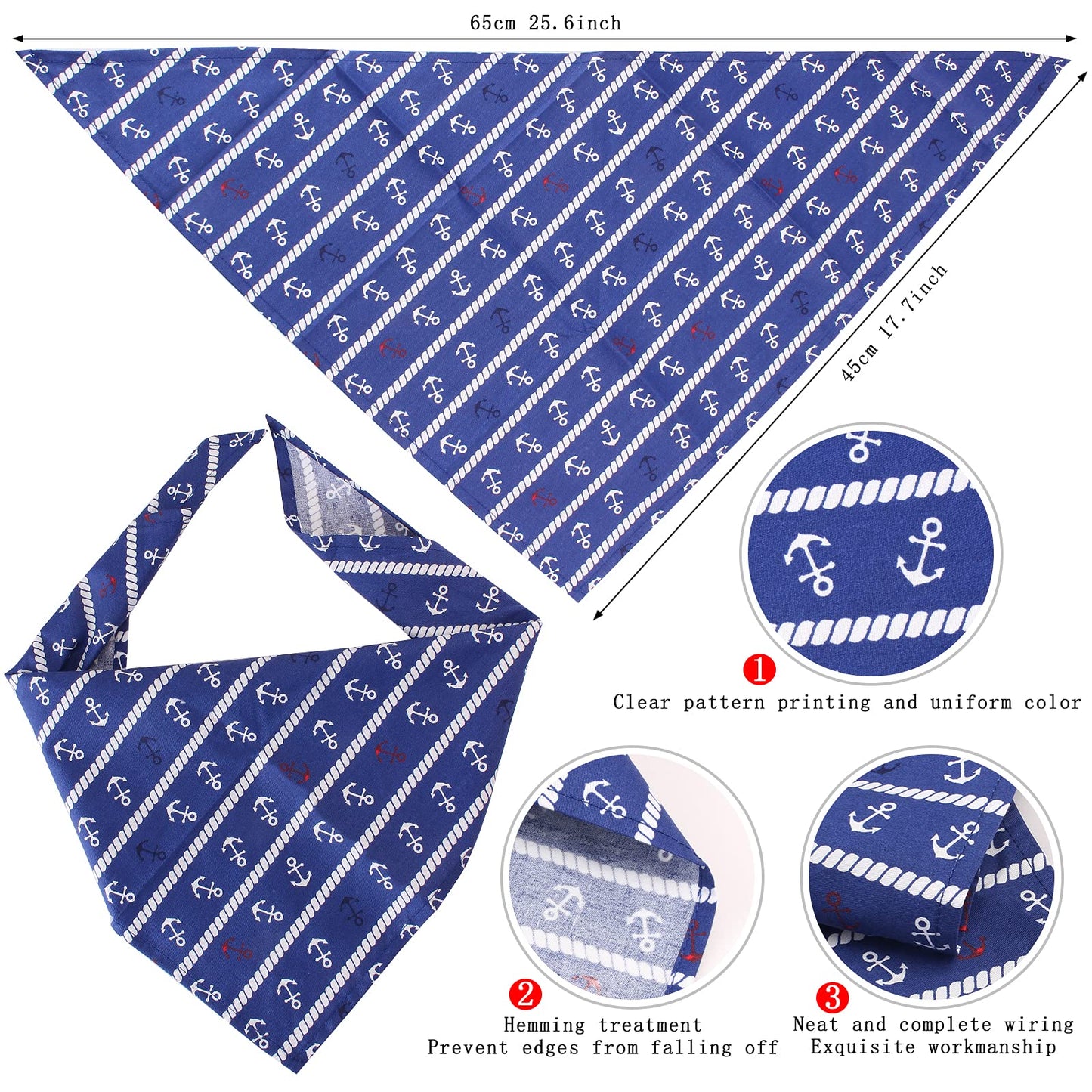 Yewong Pet Captain Sailors Costume Set Dog Cat Sea Captain Hat with Pet Anchor Triangle Bibs Scarf for Cat Puppy Navy Halloween Cosplay Costume Accessories Photo Props (White-B)