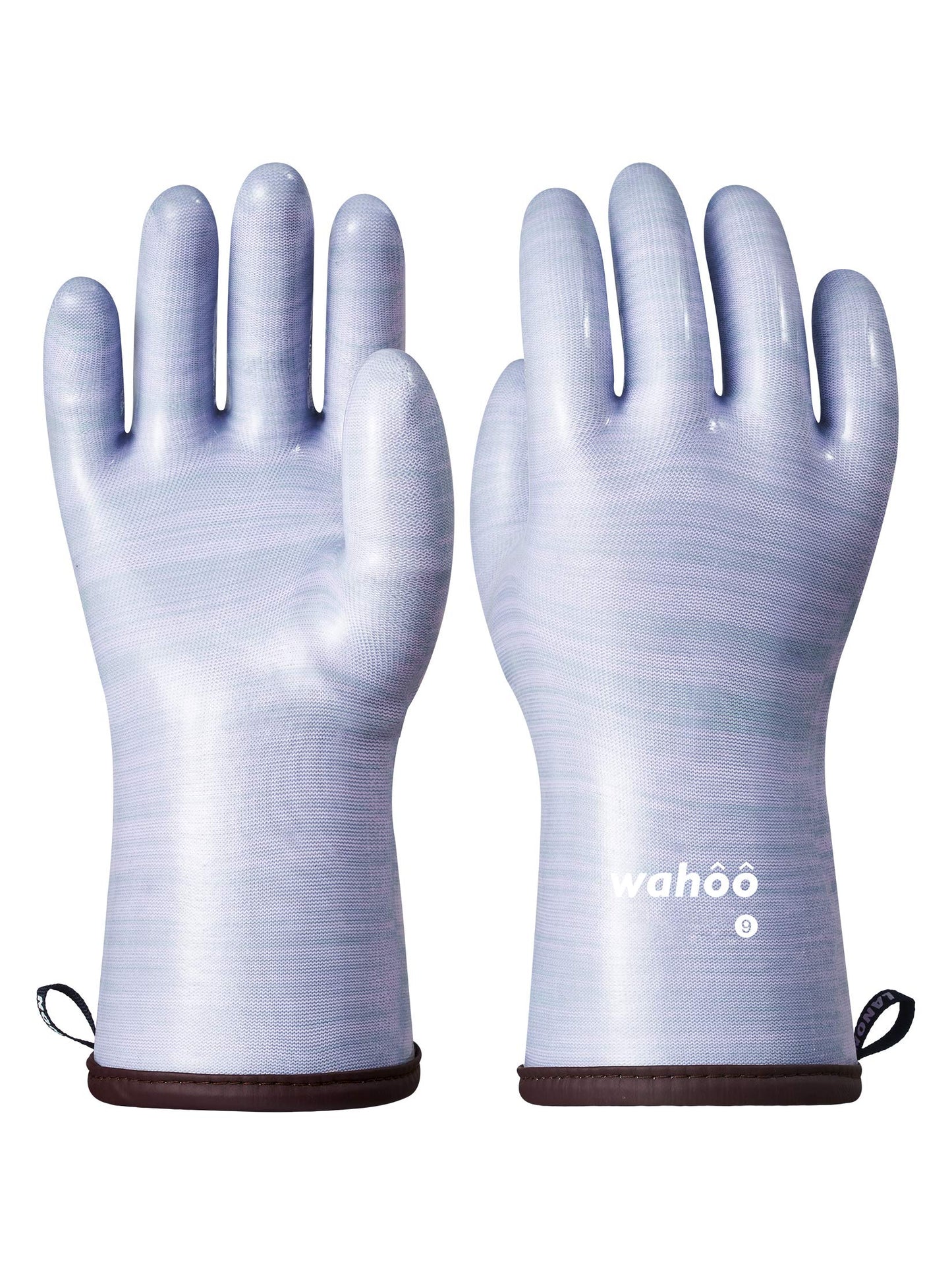 LANON Protection Wahoo Liquid Silicone Smoker Oven Gloves, Food-Contact Grade, Heat Resistant Gloves for Cooking, Grilling, Baking, Purple, L/9