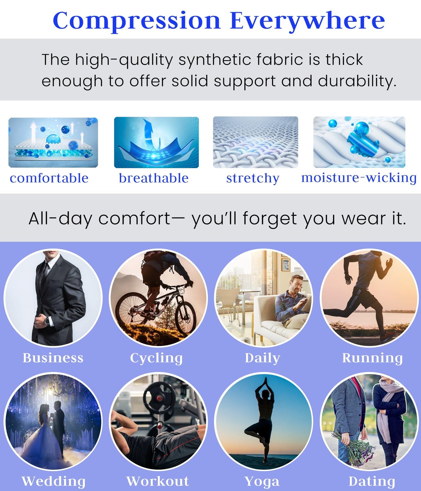 XINGCOOL Compression Shirt Men Slimming Body Shaper Vest Crewneck Workout Shirts Tummy Control Undershirts White