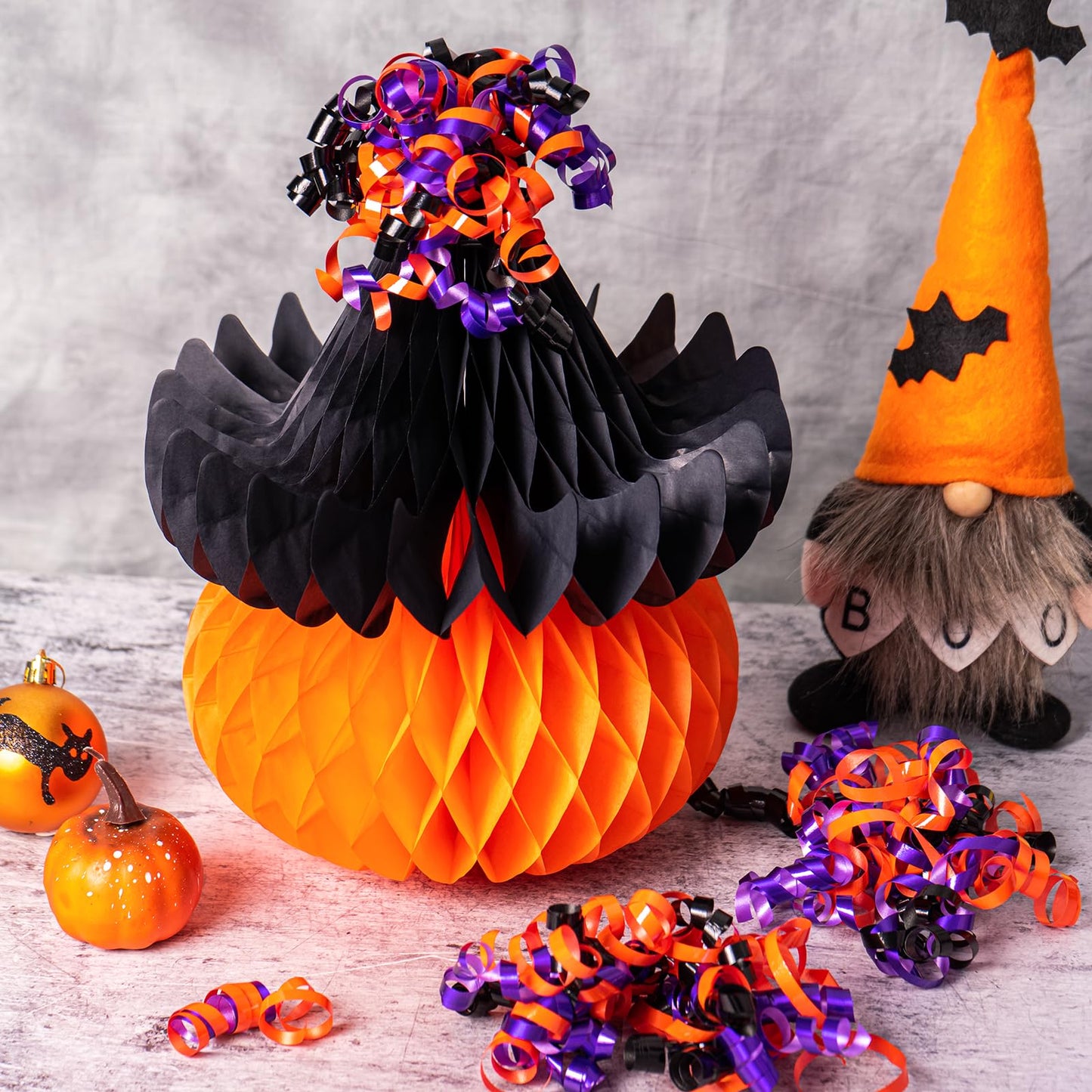 WRAPAHOLIC 12-Count Halloween Self-Adhesive Curly Bows Gift Wrap Accessory - Purple/Blac/Orange Curly Bows, Perfect for Halloween, Christmas, Birthday, Party Favors Decorations