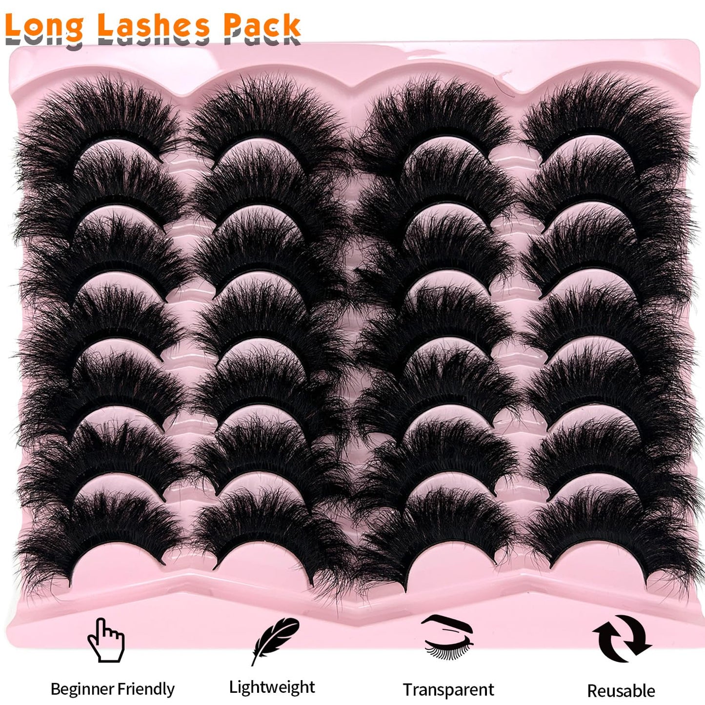 loladook Mink Lashes Fluffy 20mm Big Faux Mink Strip Lashes Cat Eye Long False Eyelashes Dramatic Soft 25mm 3D Volume Eyelashes 14 Pairs