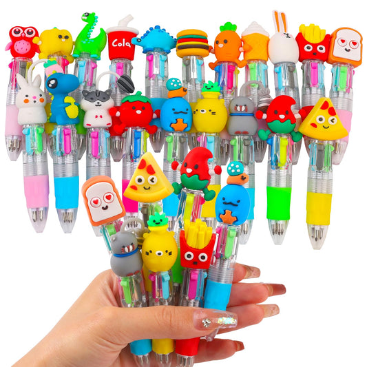 20Pcs Mini Multicolor Pens in One 4-in-1 Cute Pens Bulk for Kids, Fun Kawaii Ballpoint Pen for Birthdays and Children's Party Favors Gifts, Teacher School Supplies