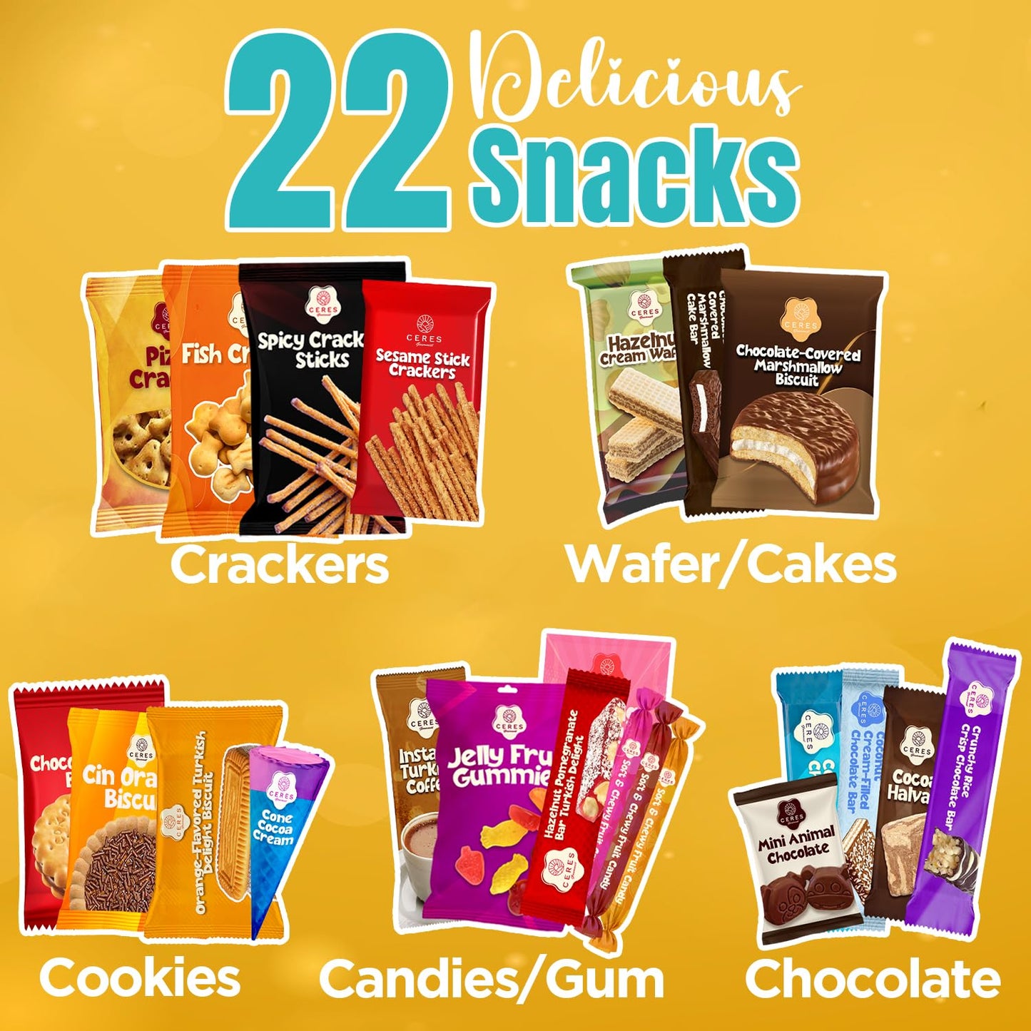 International Exotic Snack Box Variety Pack, 22 Count Premium Foreign Rare Snack Food Gifts with Suprise Item for Fun, Mystery Box of Snacks, European Snacks for Adults and Kids for Christmas Thanksgiving and More