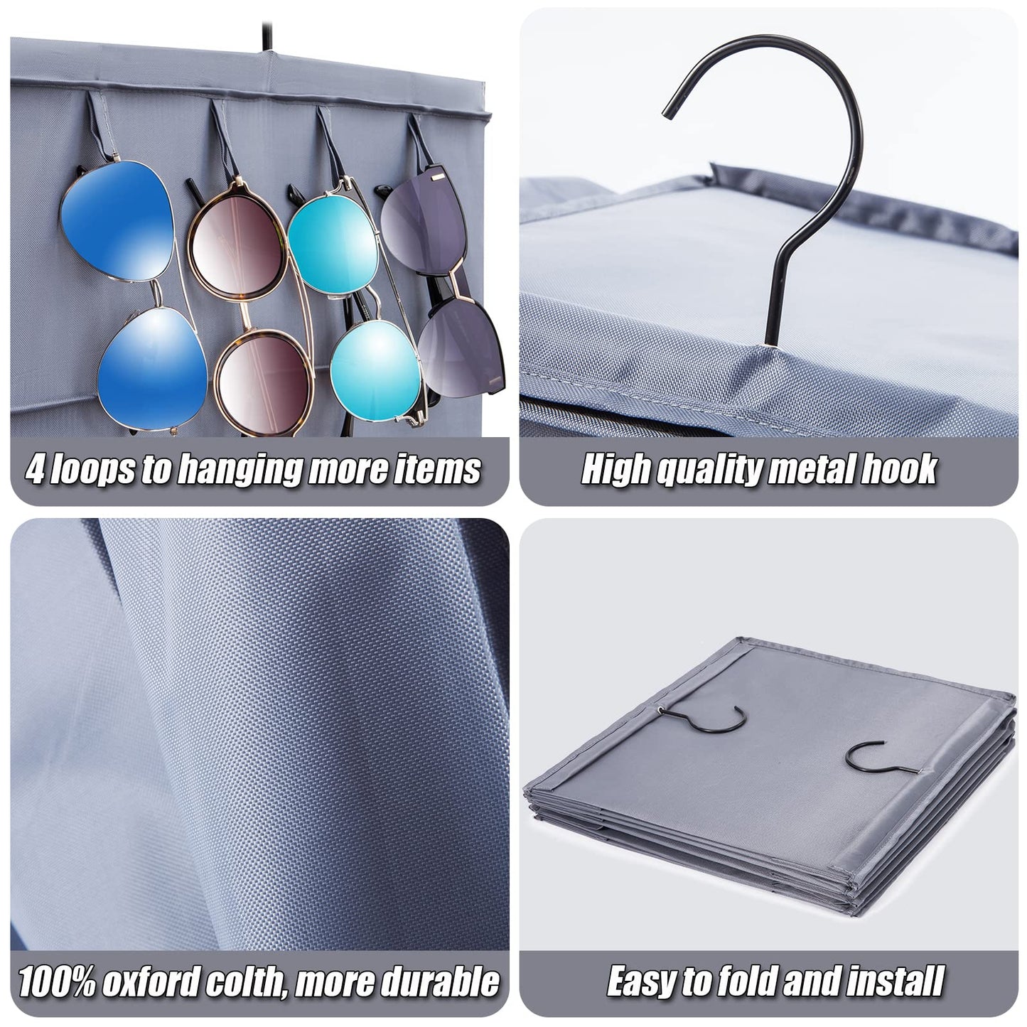 LADYBRO Baseball Cap Storage for Closet Hanging Hat Organizer Hat Rack 10-Shelf or 2 Pcs 5-Shelf, Trucker Dad Golf Cap Newsboy Container Display Hanger Holder Oxford Cloth Space Saver