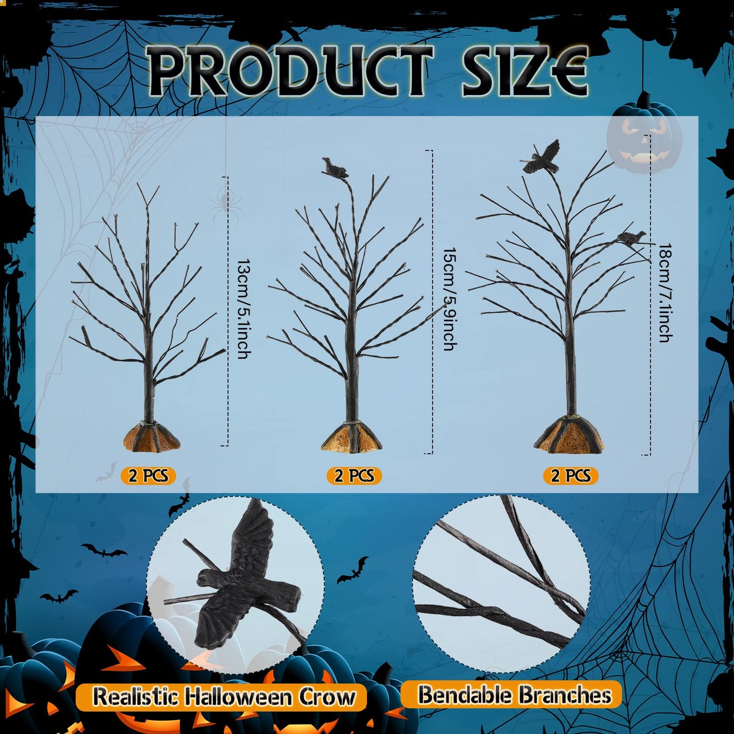 Ysleen 6 Pieces Mini Decor Trees Miniature Artificial Model Displays Trees for Holiday Village House Garden Festival Decorations, 3 Sizes