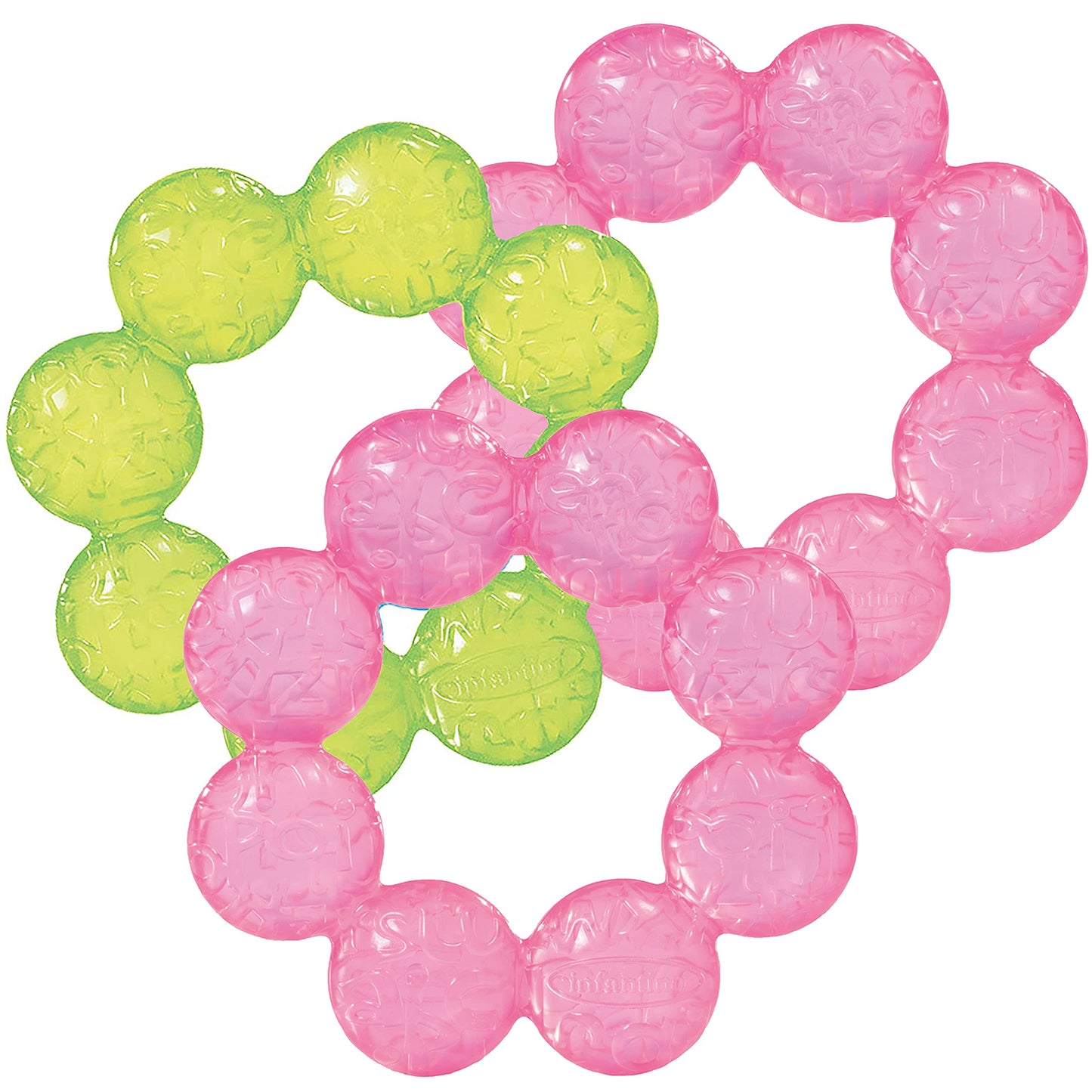 Infantino Water Teethers – Sensory Exploration and Teething Relief, Cooling Relief for Teething Babies, Lime & Pink, 3-Pack