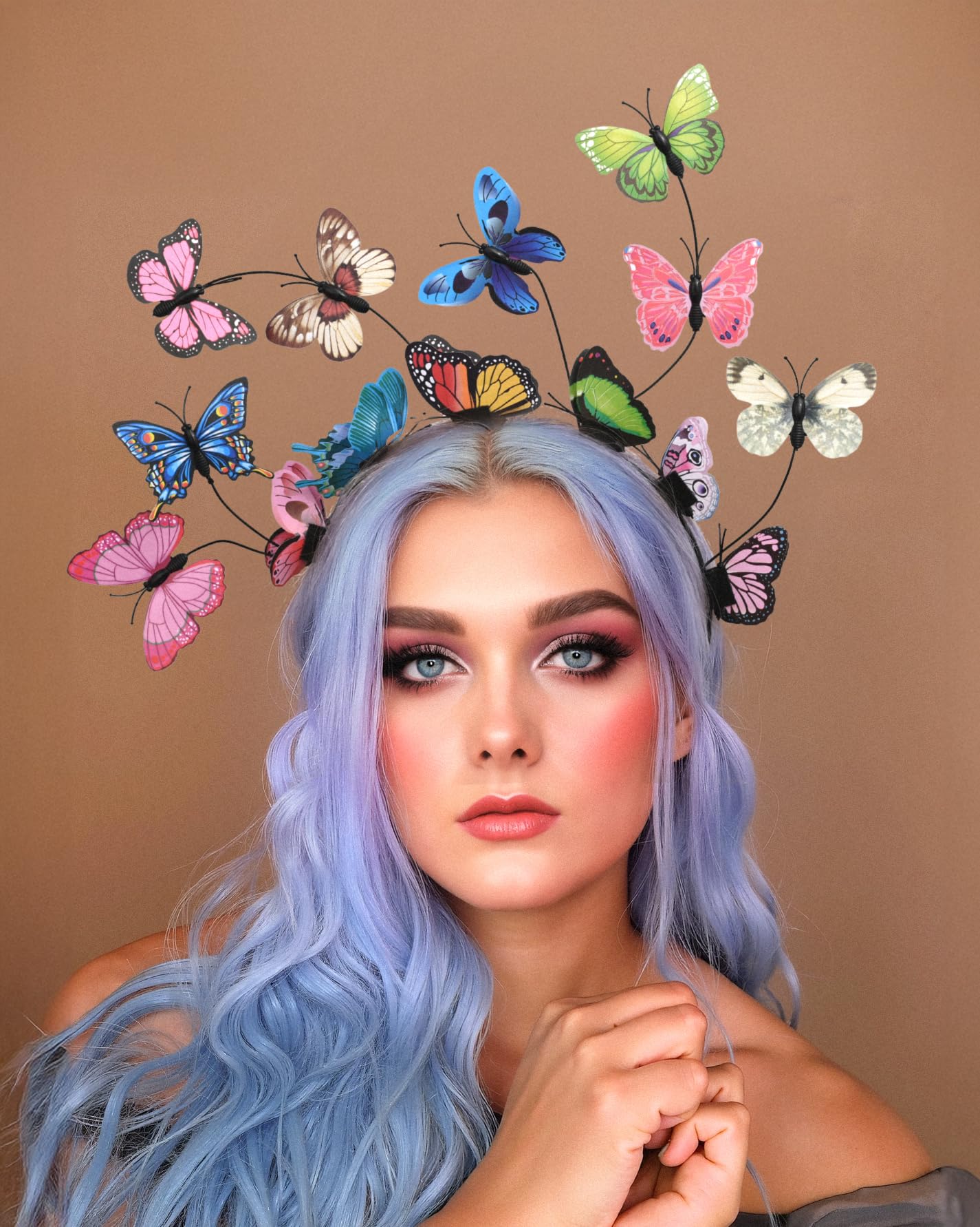 Zivyes Butterfly Headbands Fascinator Hats Butterfly Costume Monarch Tea Party Headpiece Halloween Accessories for Women