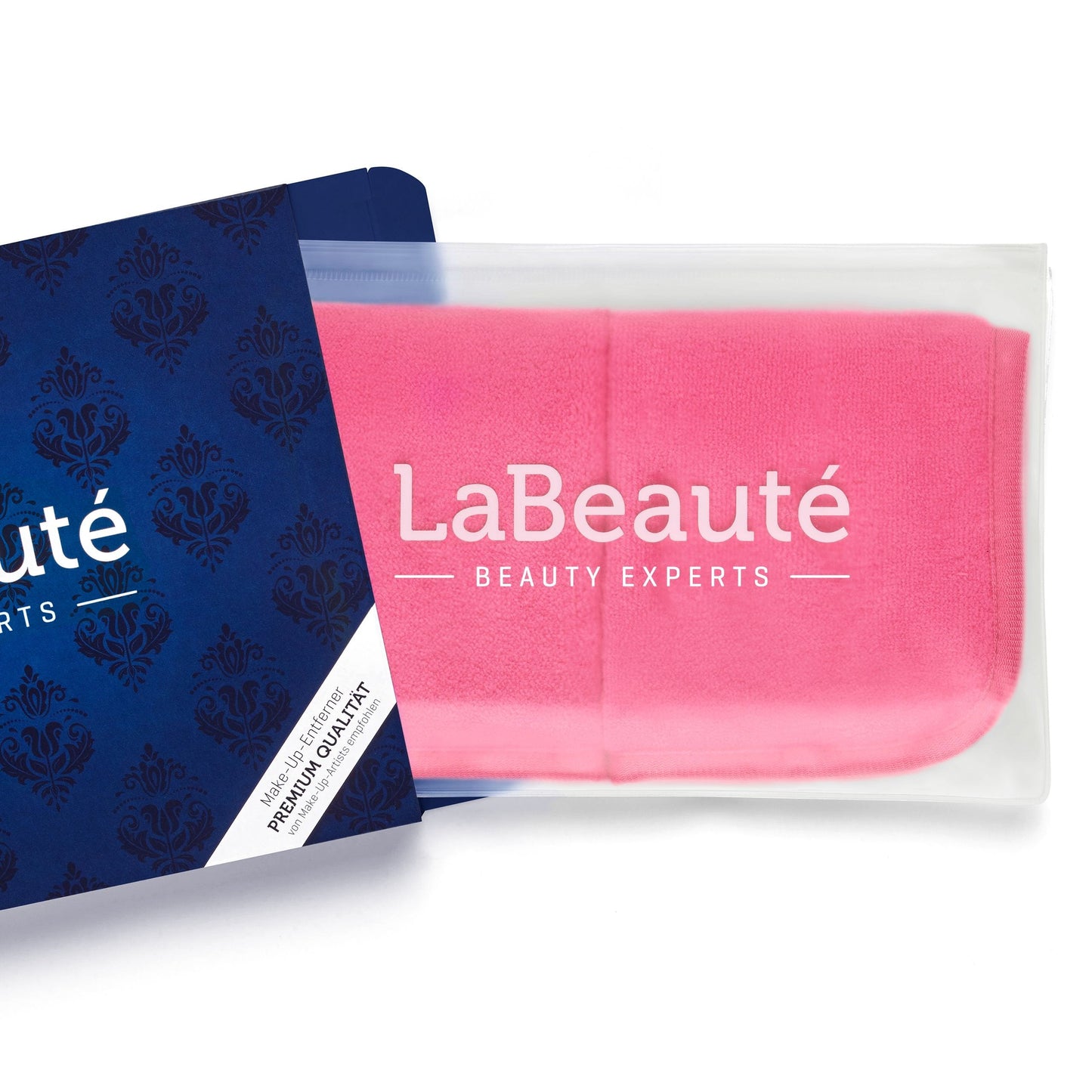 LaBeauté Make-Up Removal Wipes Microfibre (4 Pieces, 21 x 21 cm) Washable and Reusable Make Up Remover Pads, Microfibre Make-Up Pads, for Facial Cleansing and Make-Up Removal (Pink)