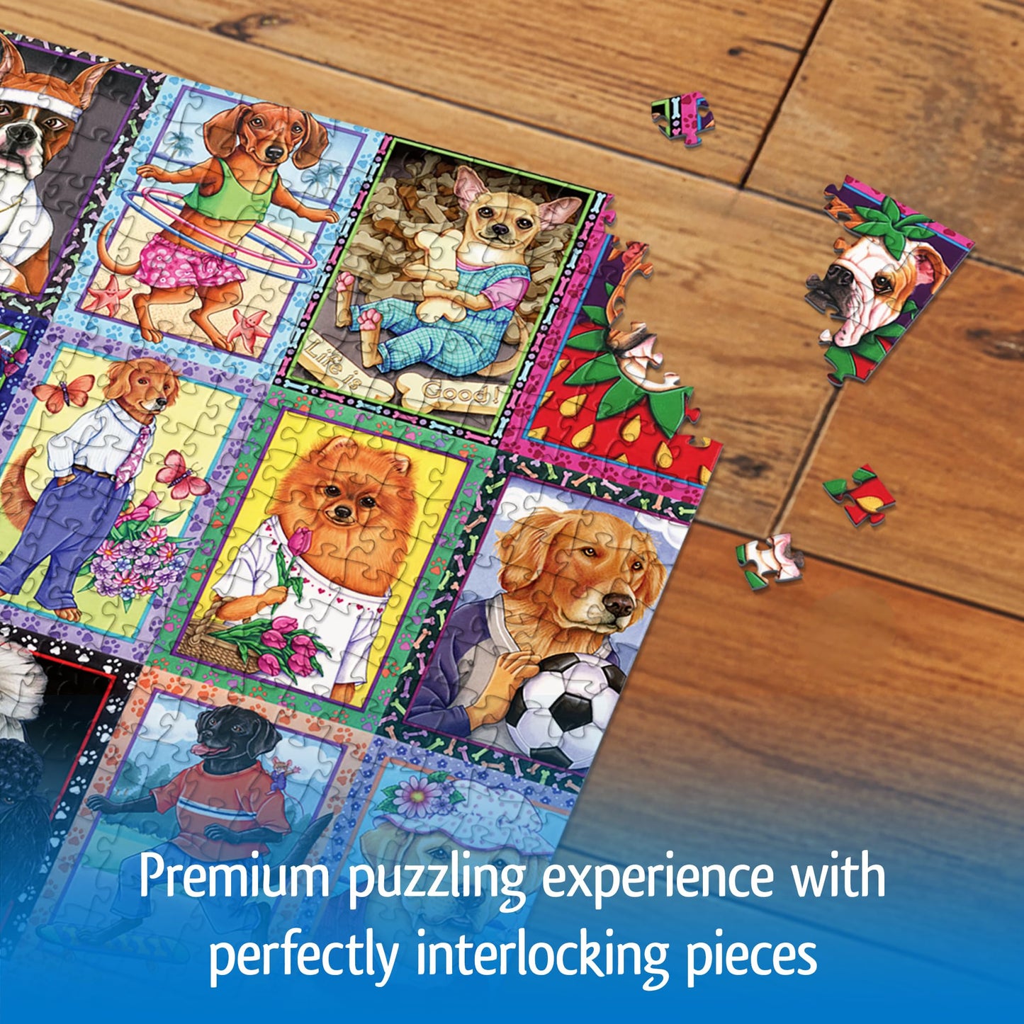 Wonder Forge Dandy Dogs 1000 Piece Jigsaw Puzzle for Adults | Unique, Perfectly-Fitting Pieces | Fun, Vibrant Imagery | Amazon Exclusive