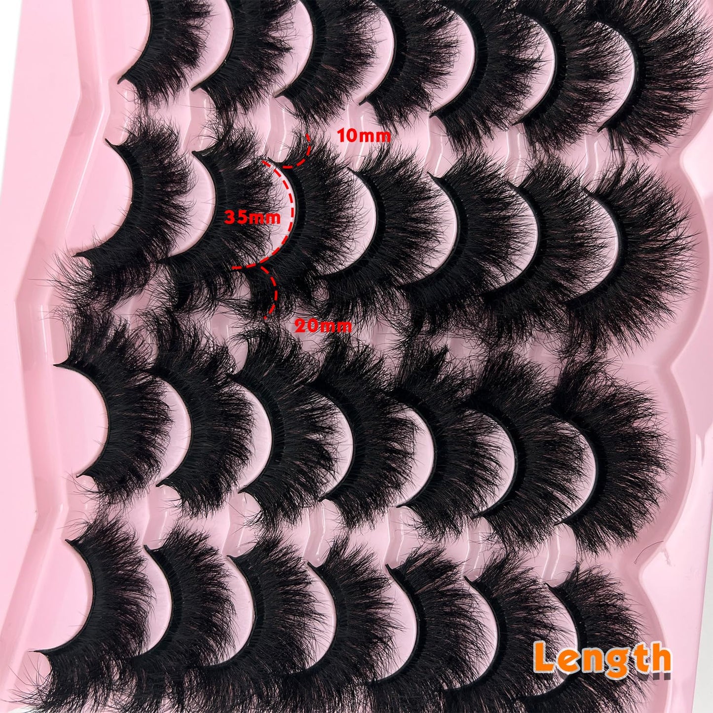 loladook Mink Lashes Fluffy 20mm Big Faux Mink Strip Lashes Cat Eye Long False Eyelashes Dramatic Soft 25mm 3D Volume Eyelashes 14 Pairs