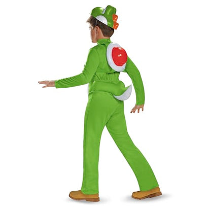 Yoshi Deluxe Costume, Official Nintendo Super Mario Costume, Kids Size Large (10-12)