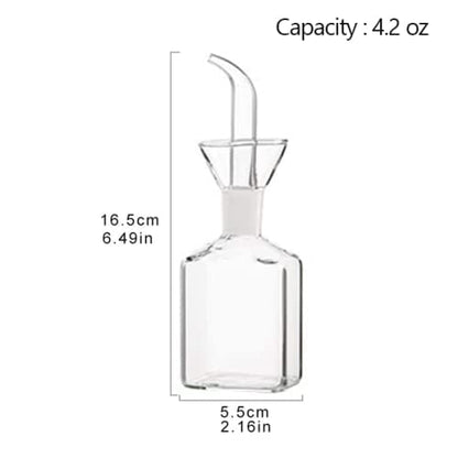 LandHope Oil Bottle Glass Olive Oil Dispenser Bottle Glass Cooking Oil Vinegar Measuring Dispenser with Spout for Kitchen and BBQ (125ml/4.27oz,2 Pack)