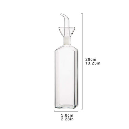 LandHope Oil Bottle Glass Olive Oil Dispenser Bottle Glass Cooking Oil Vinegar Measuring Dispenser With Spout for Kitchen and BBQ (500 ml/17 oz)
