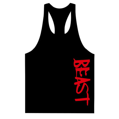 InleaderAesthetics Men's Tank Tops Sleeveless Shirts Y-Back Gym Workout Stringer Tank Tops Bodybuilding Fitness T-Shirts - Black-L