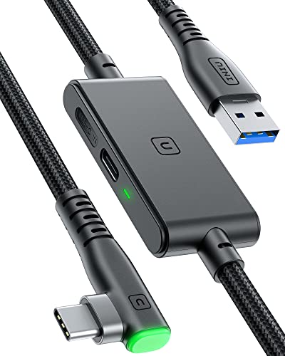 INIU Link Cable with Charging [16ft] for Meta Quest 3s Oculus Quest 3 Quest 2/Pro, Pico 4, PC VR, Steam VR, USB 3.0 High Speed Data Cable, USB C Charger Cord for VR Headset Accessories