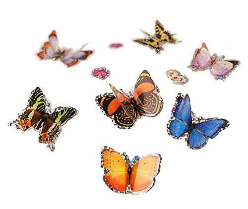 Insect Lore Butterfly Garden 8" Habitat Gift Set with 10 Live Baby Painted Lady Caterpillars - Includes Baby Caterpillars, Raising Supplies, 3D Butterfly Stickers and Butterfly Wind-up Toy