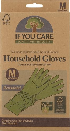 IF YOU CARE Medium Cotton Flock Lined Household Gloves, 1 Count