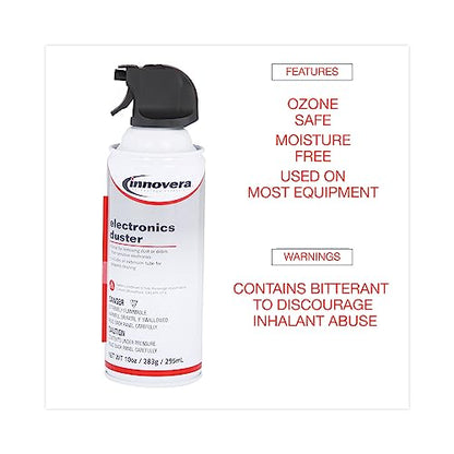 Innovera Compressed Air Duster Cleaner, 10 oz Can, 6/Pack