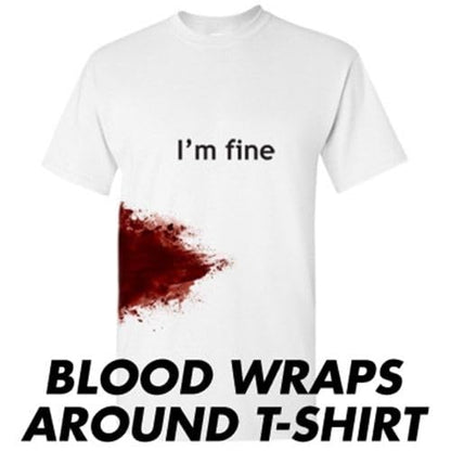 Im Fine Zombie Slash Halloween Costume T Shirt Funny Scary Horror Movie Graphic Tee Novelty Bloody Zombie T Shirt L Sport Grey