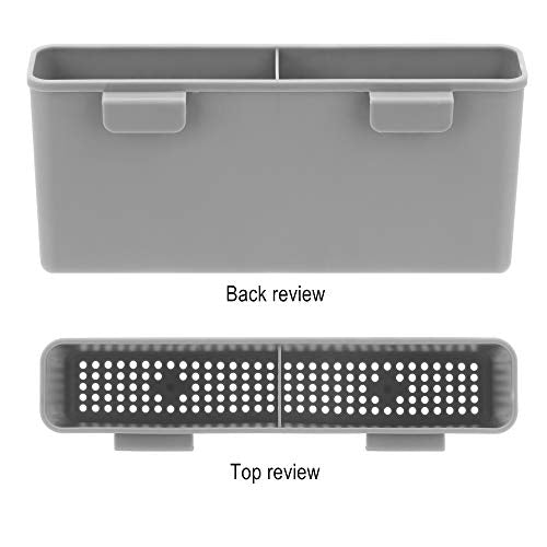 iPEGTOP Cutlery Utensil Silverware Drying Rack Basket Holder with Hooks - Flatware Storage Solution for Kitchen Dish Drainer Dish Drying Rack, Grey