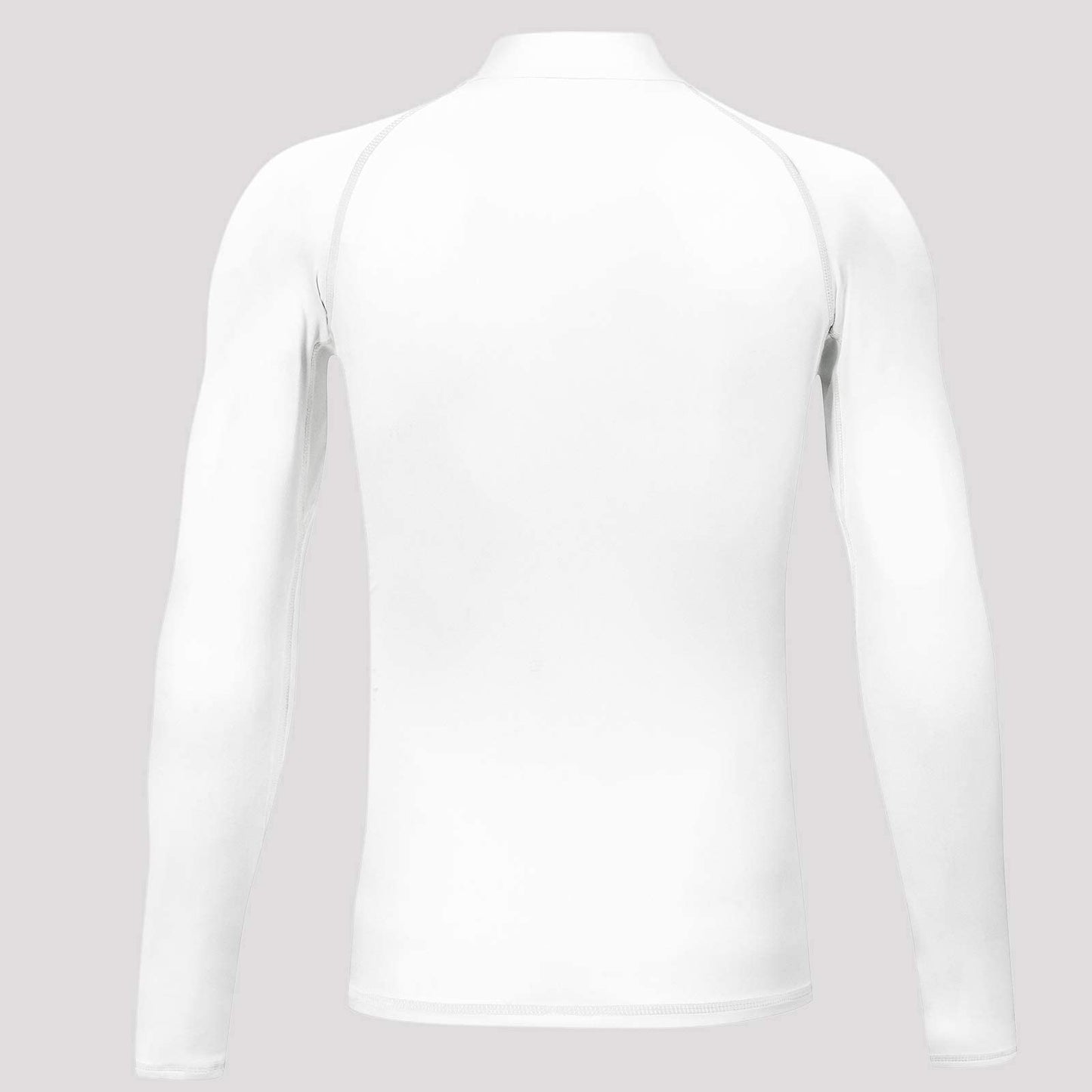 Youth Boys' Girls' Thermal Mock Compression Shirt Long Sleeve Turtle Neck Top Fleece Lined Base Layer Athletic Football Undershirt White M
