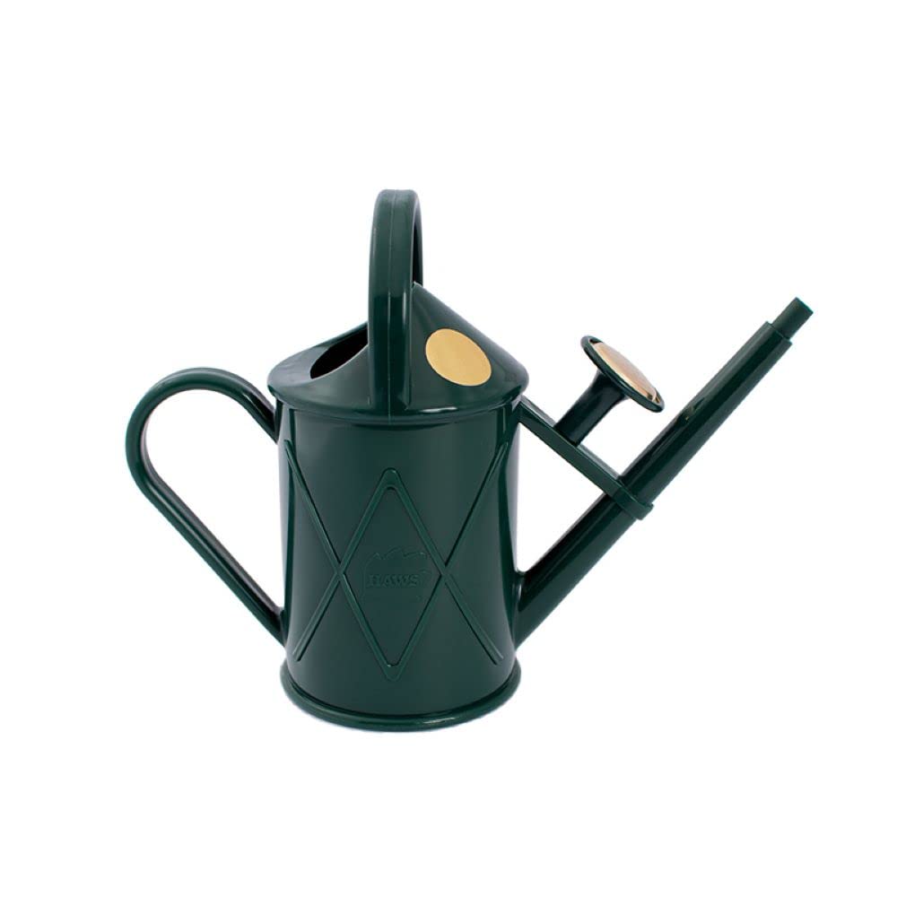 Indoor Plastic Watering Can | The HAWS The Bartley Burbler - Two Pint | Pot Waterer | Fine Spray Rose - Green