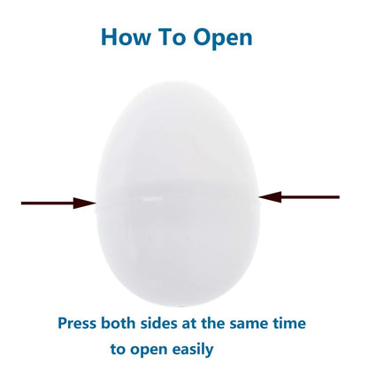 YTYKINOY 30pcs 2-3/8" Blank White Plastic DIY Easter Eggs
