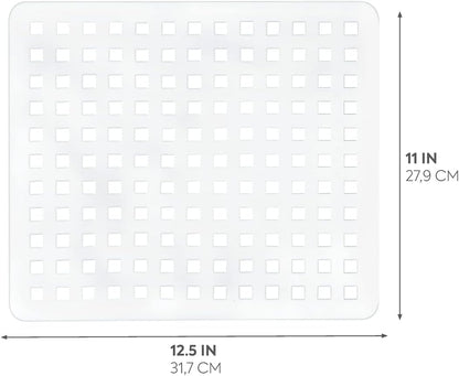 InterDesign Basic Dish Drainer, Medium Sink Accessories That Protect and Add Functionality, Made of PVC Plastic, Clear