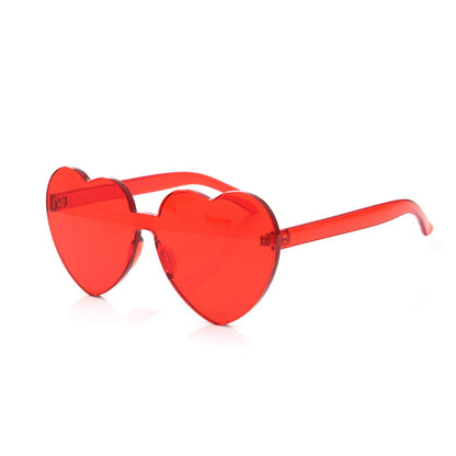 Yoela Heart Thick Oversized Rimless Sunglasses Transparent Heart Shape Eyewear Colorful Glasses Party Favors