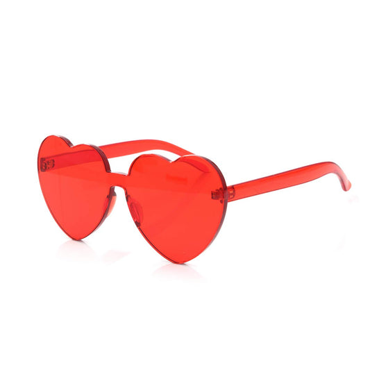 Yoela Heart Thick Oversized Rimless Sunglasses Transparent Heart Shape Eyewear Colorful Glasses Party Favors