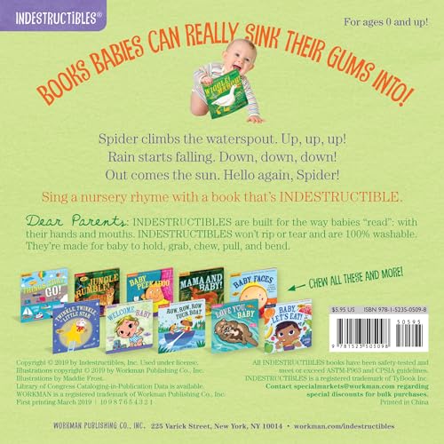 Indestructibles: The Itsy Bitsy Spider: Chew Proof · Rip Proof · Nontoxic · 100% Washable (Book for Babies, Newborn Books, Safe to Chew)