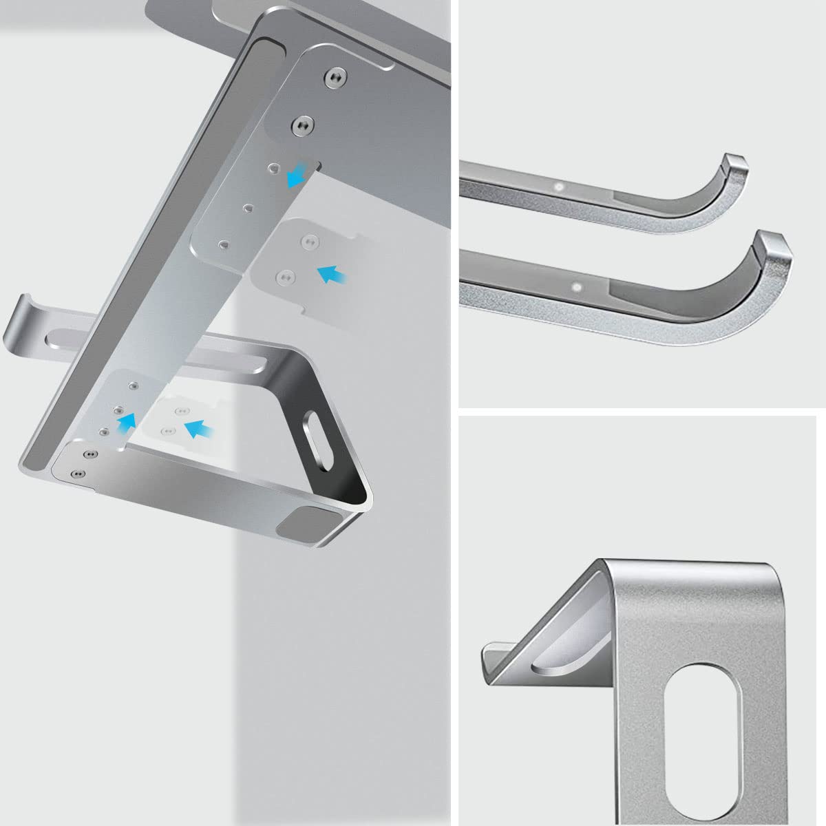 Laptop Stand for Desk, Detachable Laptop Riser Notebook Holder Stand Ergonomic Aluminum Laptop Mount Computer Stand, Compatible with MacBook Air Pro, Dell XPS, Lenovo More 10-18" Laptops