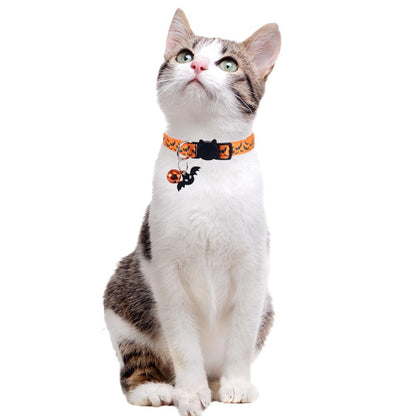Lamphyface 4 Pack Halloween Cat Collar with Bell Breakaway Adjustable for Kitty Adjustable Safety