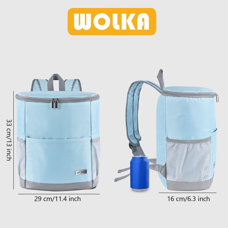 Insulated Cooler Backpack Outdoor - Leak Proof Backpack Cooler 30 Cans, Waterproof Lightweight Cooler Bag for 12h Hot/Cold Retention - Portable Soft Cooler for Travel, Camping, Beach-PowderBlue