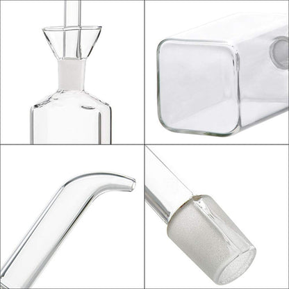 LandHope Oil Bottle Glass Olive Oil Dispenser Bottle Glass Cooking Oil Vinegar Measuring Dispenser with Spout for Kitchen and BBQ (125ml/4.27oz,2 Pack)
