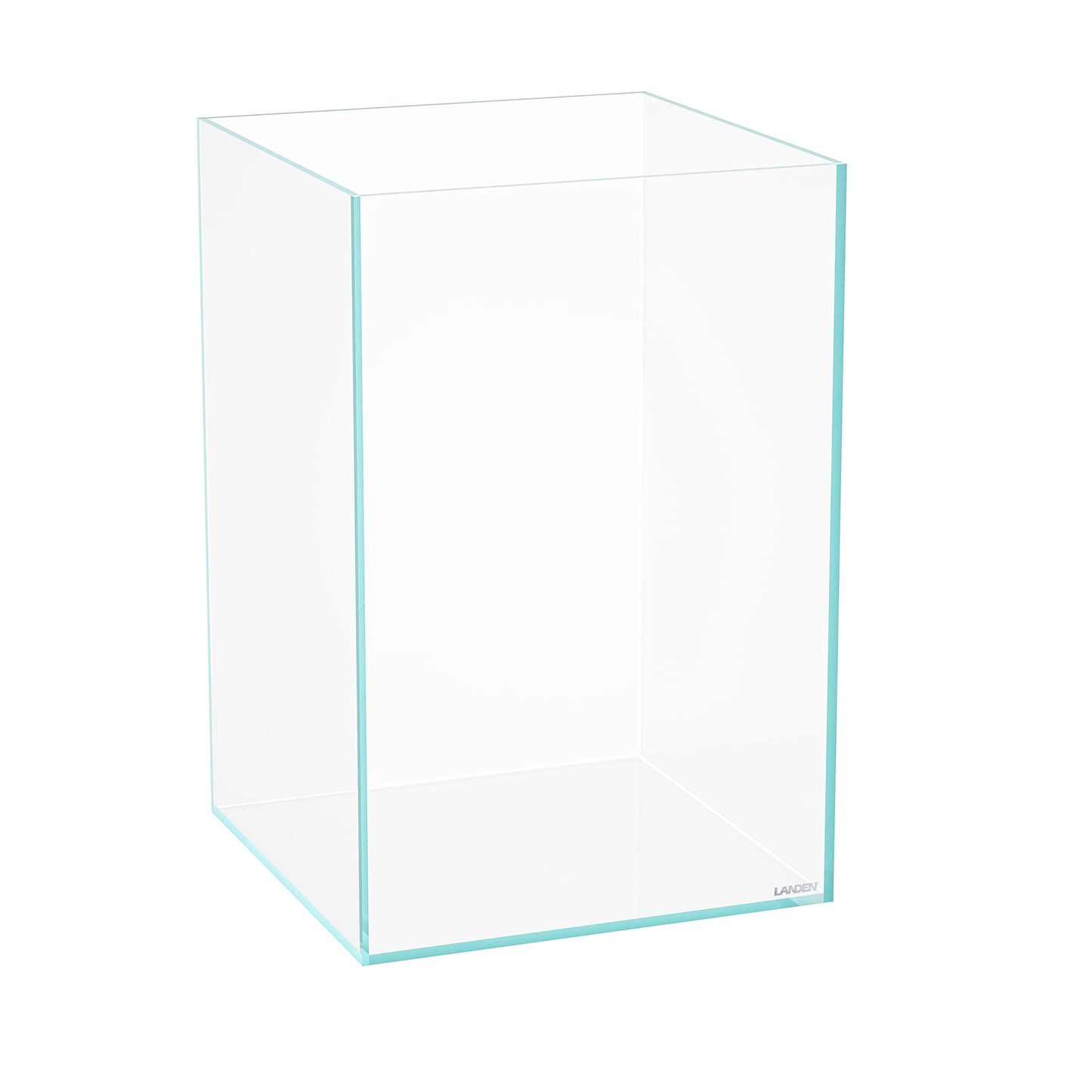 LANDEN Tall Tank, Rimless Low Iron Tank 10GAL 11.8" L × 11.8" W × 17.7" H (30X30X45) cm Small Aquascape Fish Tank, Vertical Aquascape Tank, Black Leveling Mat Included