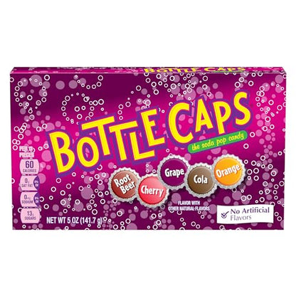 Wonka Bottle Caps, Fizzy Hard Candy, 5 Ounce Theater Candy Boxes (Pack of 10)