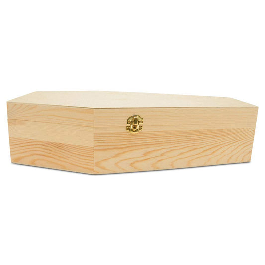 Woodpeckers Large Halloween Coffin Box Unfinished Wood, 17-3/4 inch, 1-Pack, for Halloween Crafts, Gift Box, Party Décor, or Pet Casket