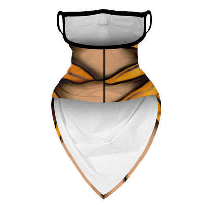 YAYOUREL Halloween Scary Mask Halloween Masks for Adults Skull Pumpkin Skeleton Neck Gaiter Face Mask Covering Ear Loop Hole Triangle Bandanas for Men Women UV Face Scarf Mask Cover Black Yellow