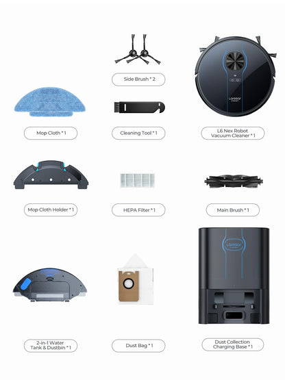 Laresar Clean Robot Vacuum and Mop, 5000Pa Robot Vacuum with 60 Days Self Emptying Station, Lidar Navigation Robot Vacuum Cleaner, Mapping, WiFi/APP/Voice,Ideal for Pet Hair,Carpet and Hard Floor