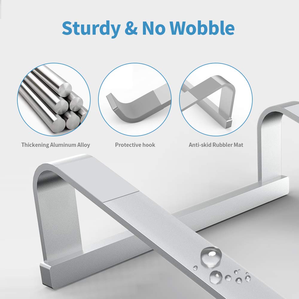 Laptop Stand for Desk，Stable Ergonomic Aluminum Computer Riser Cooling Stand for Mac MacBook Pro/ MacBook Pro Air,HP, Dell, More PC Notebook - 12 13 15 16.2 inch (Silver)