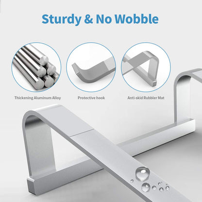 Laptop Stand for Desk，Stable Ergonomic Aluminum Computer Riser Cooling Stand for Mac MacBook Pro/ MacBook Pro Air,HP, Dell, More PC Notebook - 12 13 15 16.2 inch (Silver)