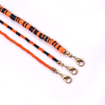 ZOLEAROPY Halloween Choker Necklaces For Woman Cute Orange Pumpkin Charm Collar Choker Halloween Festive Holiday Layered Necklace Boho Beach Necklace jewelry (halloween heishi choker)