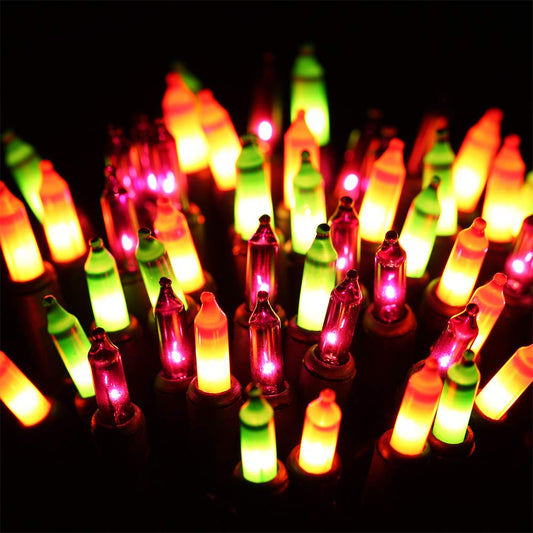 ⭐️Halloween String Lights - 24ft 100 Incandescent Orange&Purple&Green Mini Bulbs Lights, Halloween Lighting Decor for Outdoor&Indoor Use, Fairy Garden, Yard, Home, Party, Holiday, Halloween Decoration