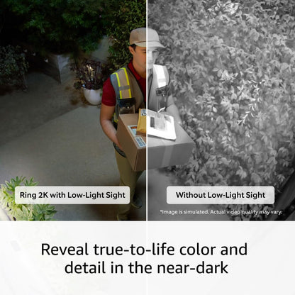 Introducing Ring Outdoor Cam Plus, Plug-In — Wide-Angle 2K Video with Ring Vision, Low-Light Sight for full-color night vision, Mount-anywhere versatility, White