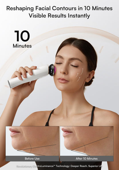 INIA 3-in-1 Red Light Therapy for Face and Neck Facial Massager True Beauty Glow Device, Lifting & Firming Skincare Tool