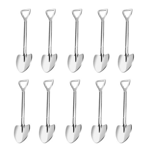 20 Pack Shovel Shape Demitasse Espresso Mini Coffee Spoons, 4.7 Inches Stainless Steel, Small for Dessert, Tea, Appetizer, Party Supplies