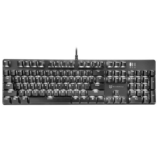 Ice Blue Backlit Mechanical Keyboard with Brown Switches and 104 Keys Layout - Hot Swappable, Wired Gaming Keyboard