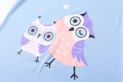 YIJIU Pajamas for Women Cute Owl Print Warm Sleepwear Two Piece Pajama Set, Owl, XXX-Large