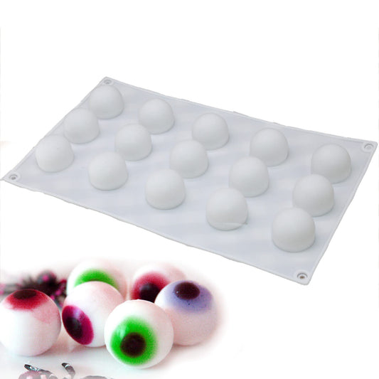 X-Haibei 3D Ice Ball Eyeball Chocolate Bath Bomb Round Soap Candy 1inch Maker Mold Silicone
